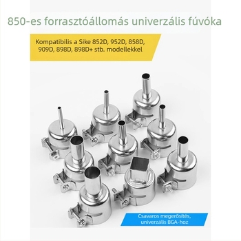 850 meleg levegős pisztoly – univerzális fúvócső a forrasztóállomáshoz, körkörös fúvóka 858D, BGA-kompatibilis