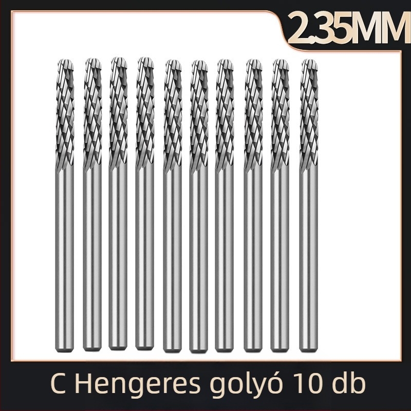 2,35 mm-es keményötvözetű forgó reszelő gravíró géphez, wolfram-karbid csiszolófej fémekhez