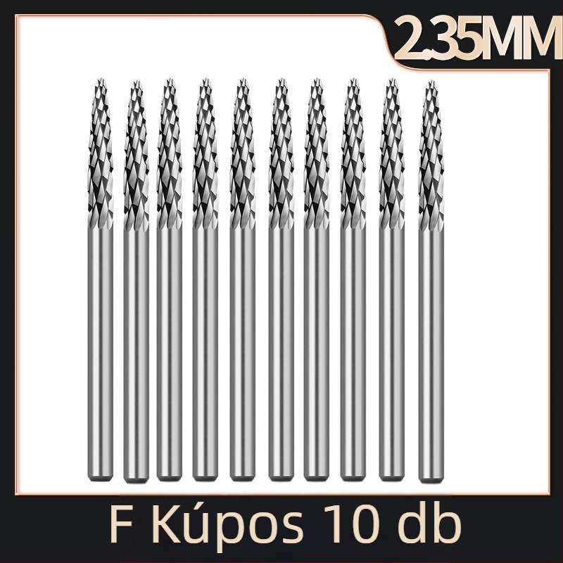 2,35 mm-es keményötvözetű forgó reszelő gravíró géphez, wolfram-karbid csiszolófej fémekhez