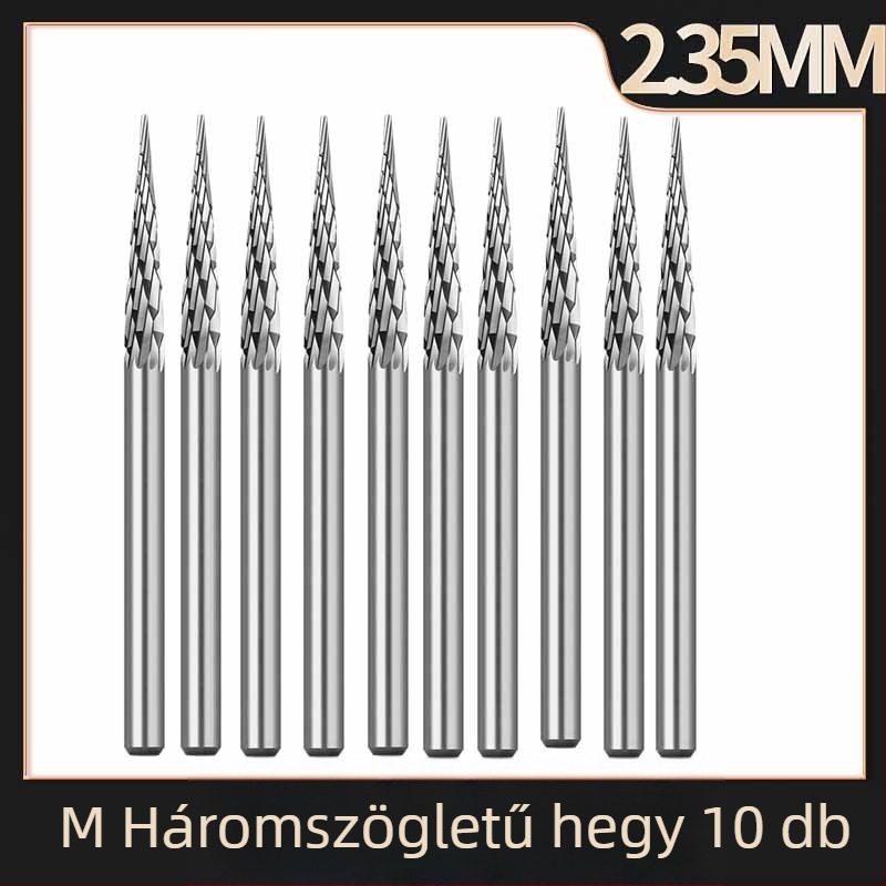 2,35 mm-es keményötvözetű forgó reszelő gravíró géphez, wolfram-karbid csiszolófej fémekhez