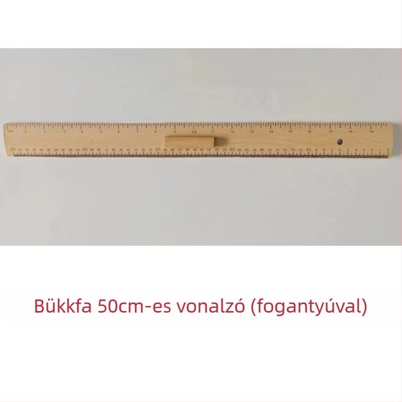 Nagy bükkfa oktatási háromszög félköríves szögmérővel és körzővel