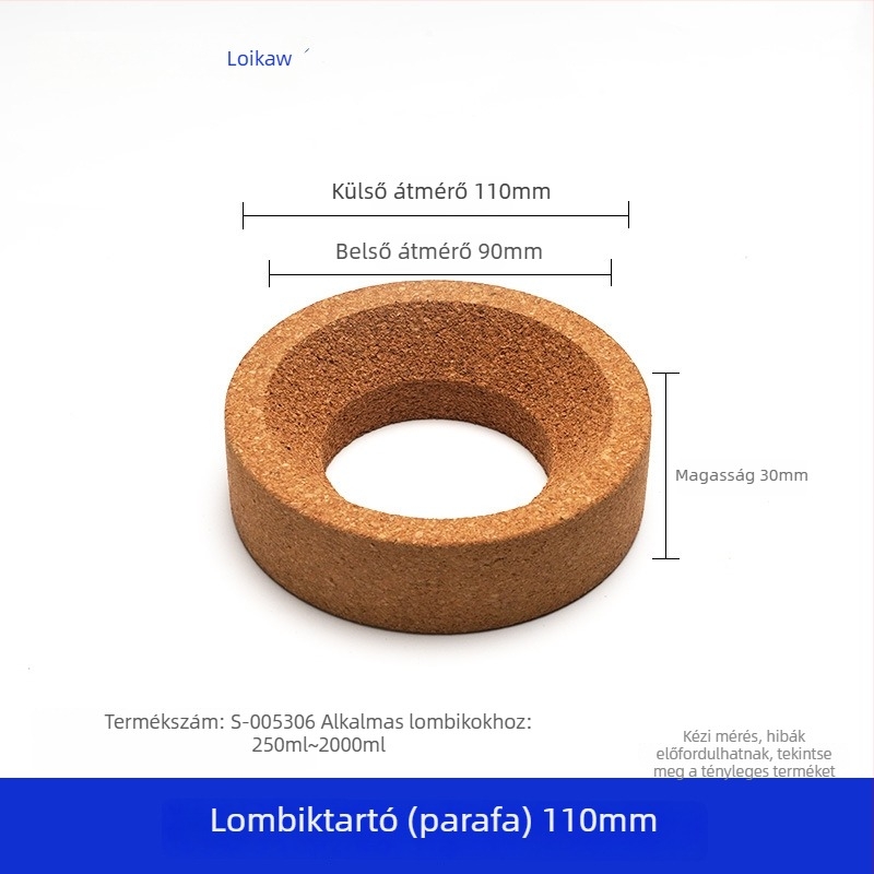 Korkból készült kolba tartó kerek aljú kolbákhoz, korkos alátét, fa laboratóriumi alap
