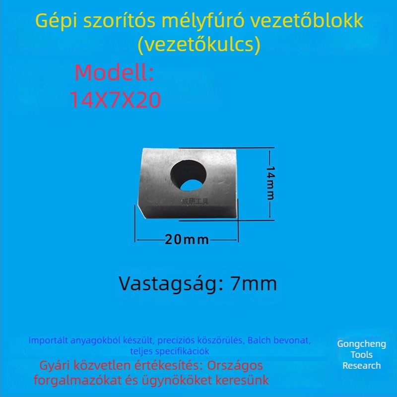 Mélylyukfúró vezető blokk és vezető kulcs, 16x8x50, CNC szerszám