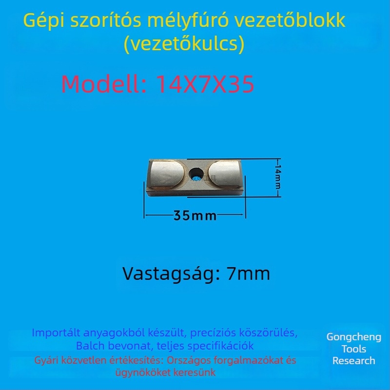 Mélylyukfúró vezető blokk és vezető kulcs, 16x8x50, CNC szerszám