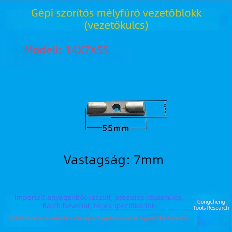Mélylyukfúró vezető blokk és vezető kulcs, 16x8x50, CNC szerszám