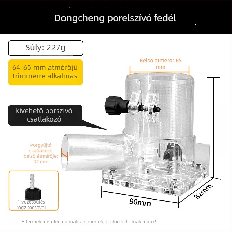 Élvágó fűrész porvédő burkolat – faipari felhasználáshoz, horonyozáshoz és faragáshoz – szerszámkiegészítőkkel
