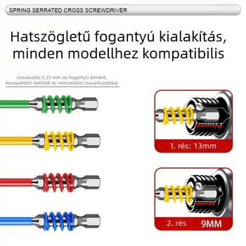 PH2 gyorsoldó bit elektromos csavarhúzóhoz, erős mágneses, szivárvány színű