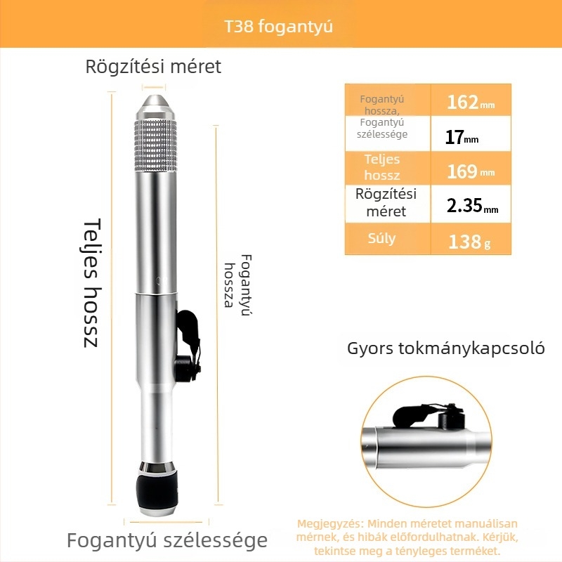 T30 fogóhoz készített markolat és gravírozó kiegészítők – gyors tokmány, rugalmas tengely, 4 mm-es forgó nyél