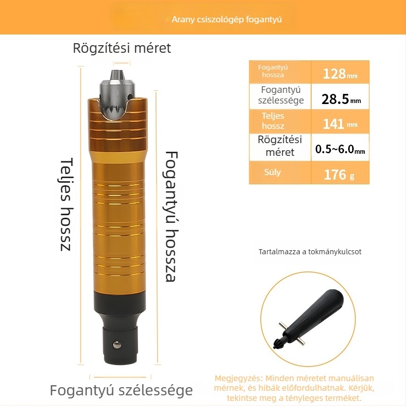 T30 fogóhoz készített markolat és gravírozó kiegészítők – gyors tokmány, rugalmas tengely, 4 mm-es forgó nyél