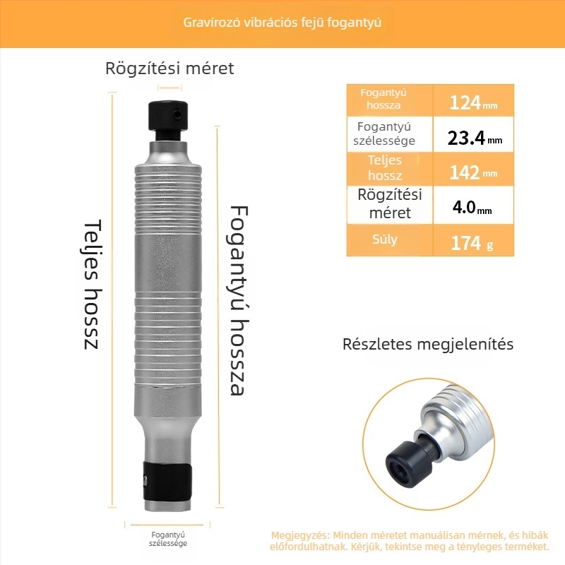 T30 fogóhoz készített markolat és gravírozó kiegészítők – gyors tokmány, rugalmas tengely, 4 mm-es forgó nyél