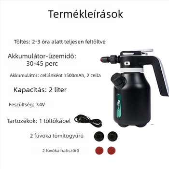 Tölthető lítiumakkumulátoros habspray üveg autómosáshoz, elektromos habsprayer