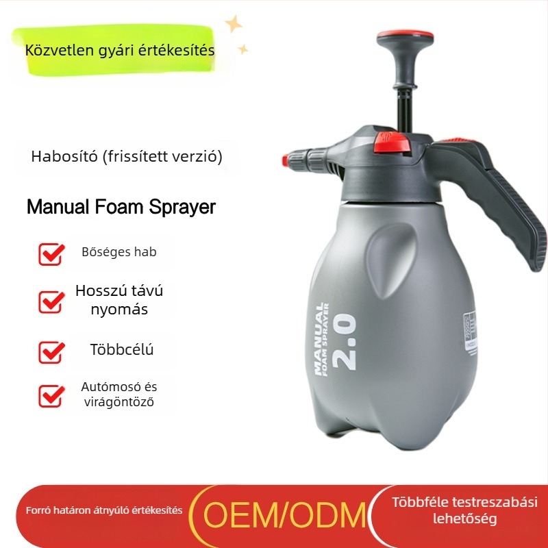 Tölthető lítiumakkumulátoros habspray üveg autómosáshoz, elektromos habsprayer