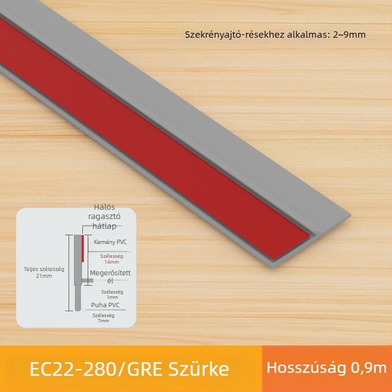 Gardrób tömítőszalag, porvédő és ütésvédő szalag üvegajtókhoz és szekrényekhez