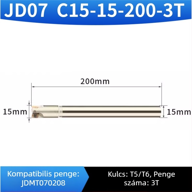 CNC maró tartó, 90° szögű tartó kis átmérőjű maróhoz, JDMT070204 wolfram acél