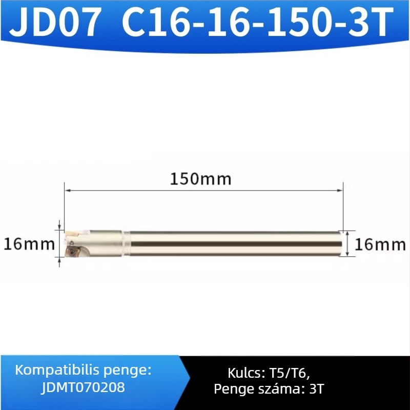 CNC maró tartó, 90° szögű tartó kis átmérőjű maróhoz, JDMT070204 wolfram acél