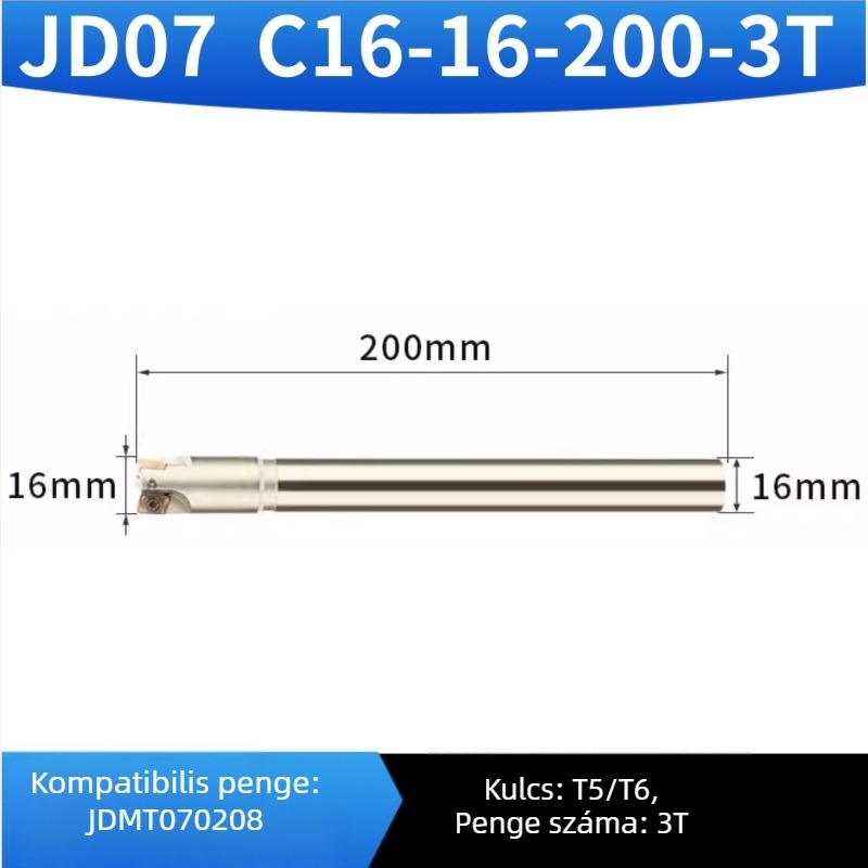 CNC maró tartó, 90° szögű tartó kis átmérőjű maróhoz, JDMT070204 wolfram acél