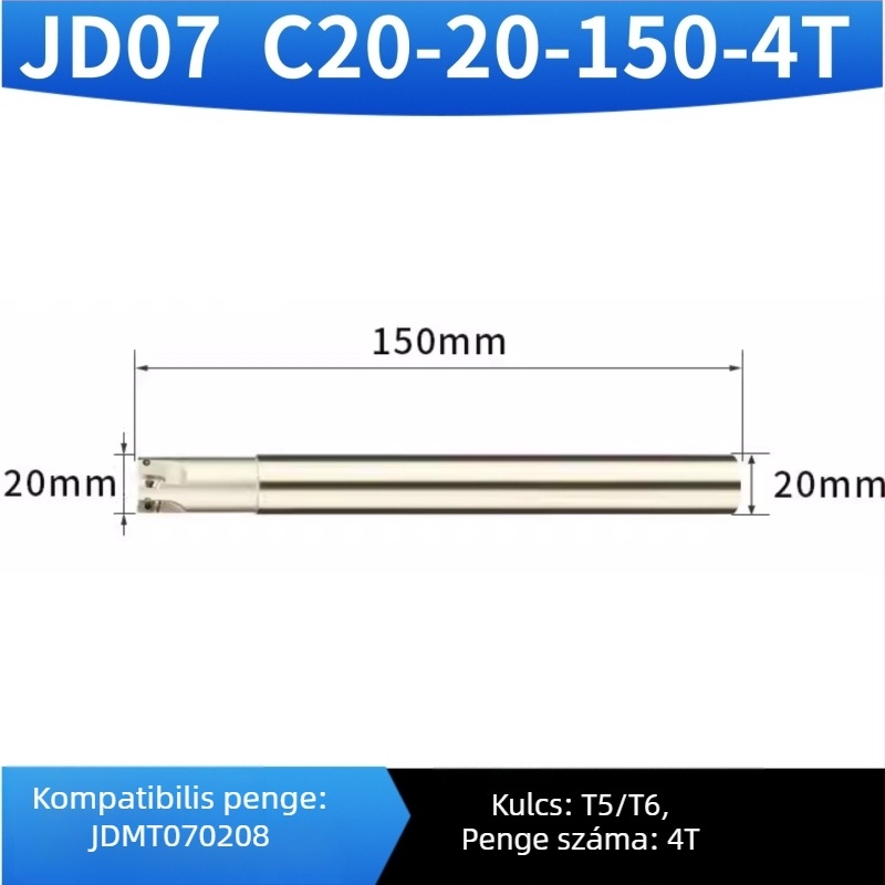 CNC maró tartó, 90° szögű tartó kis átmérőjű maróhoz, JDMT070204 wolfram acél