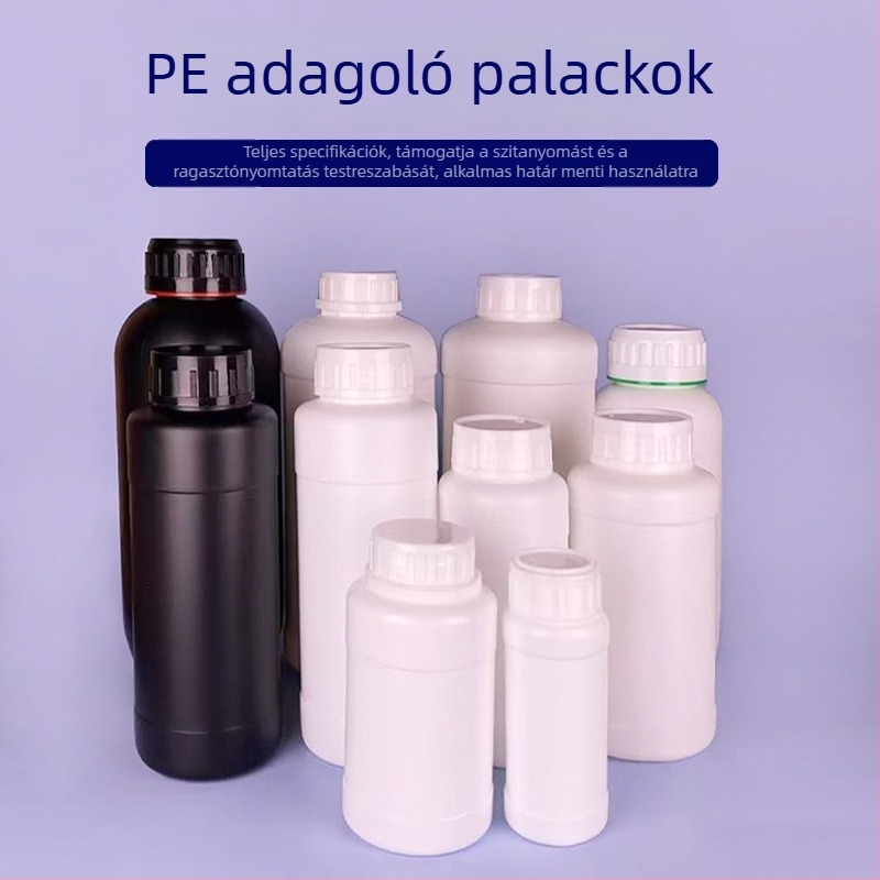 PE adagoló palack, 100–1100 ml, műanyag minta palack növényvédő szerhez és vegyi reagensekhez