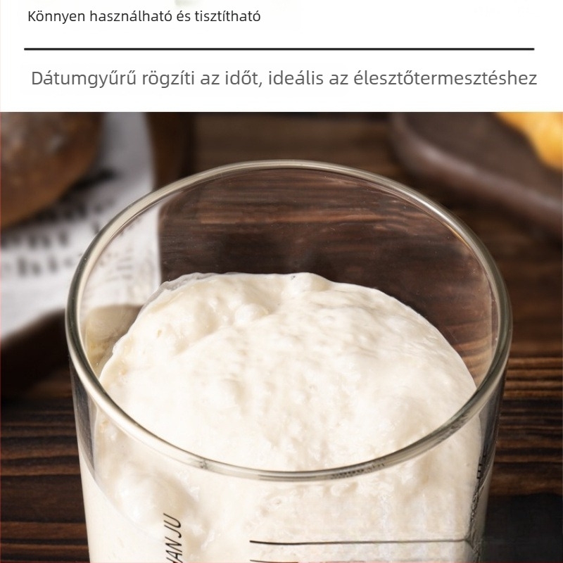 Élesztőkultúra tál, erjesztő üveg, természetes élesztő, zárt üveg tároló graduált felülettel, nem napi használatra