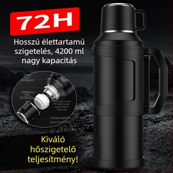 TEENUU Rendkívül nagy kapacitású termosz üveg kültéri utazásokhoz és autóhasználathoz, izolált forróvíz termosz