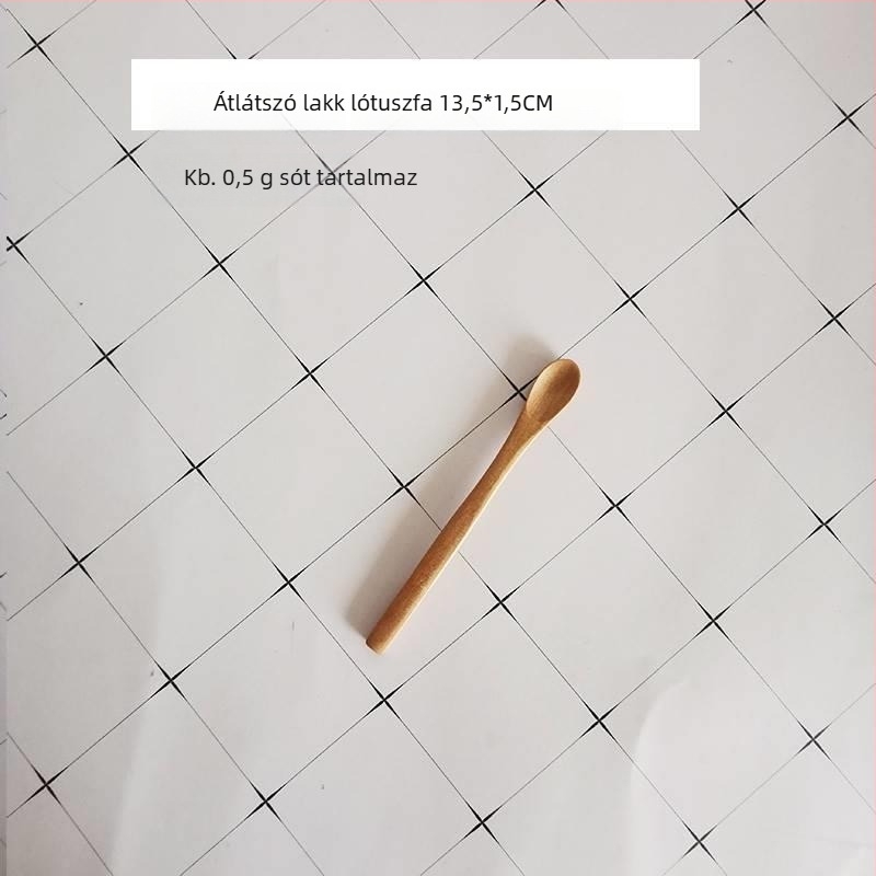 Hosszú nyelű fa mérőkanalak sóhoz és kávéhoz, készlet 2 darab