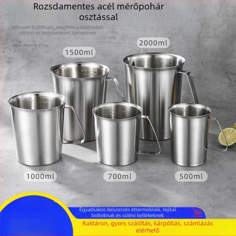 Rozsdamentes acél mérőedény skálával, 500 ml