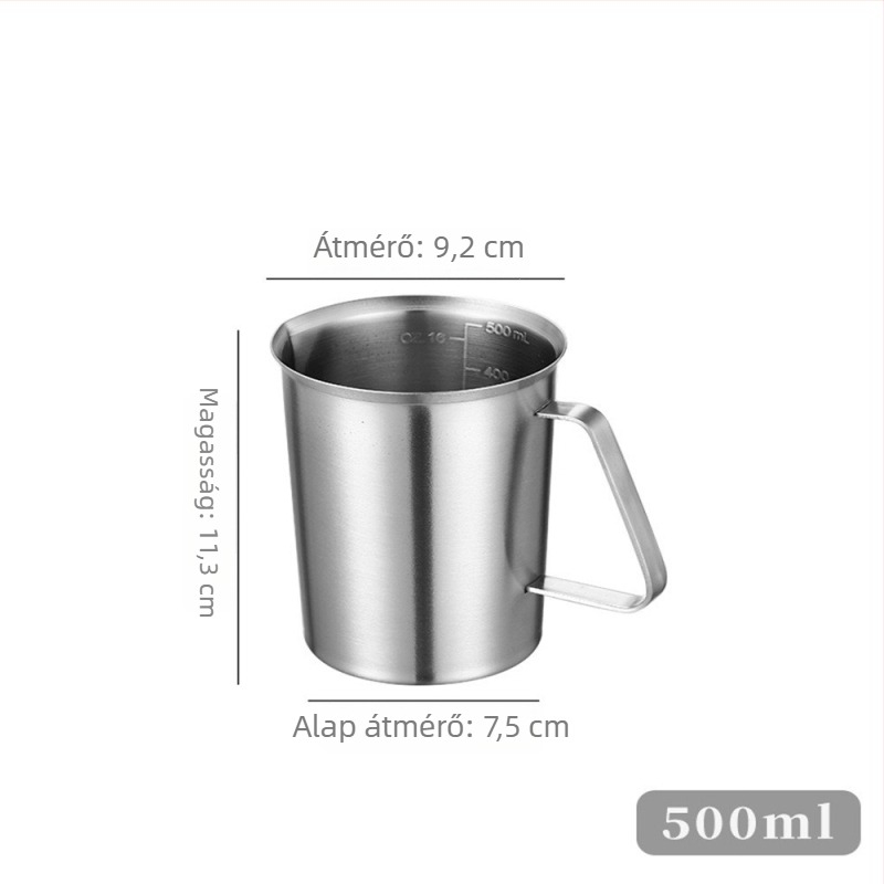 Rozsdamentes acél mérőedény skálával, 500 ml