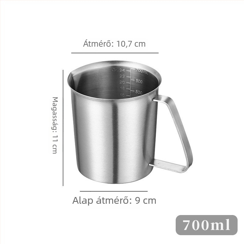 Rozsdamentes acél mérőedény skálával, 500 ml