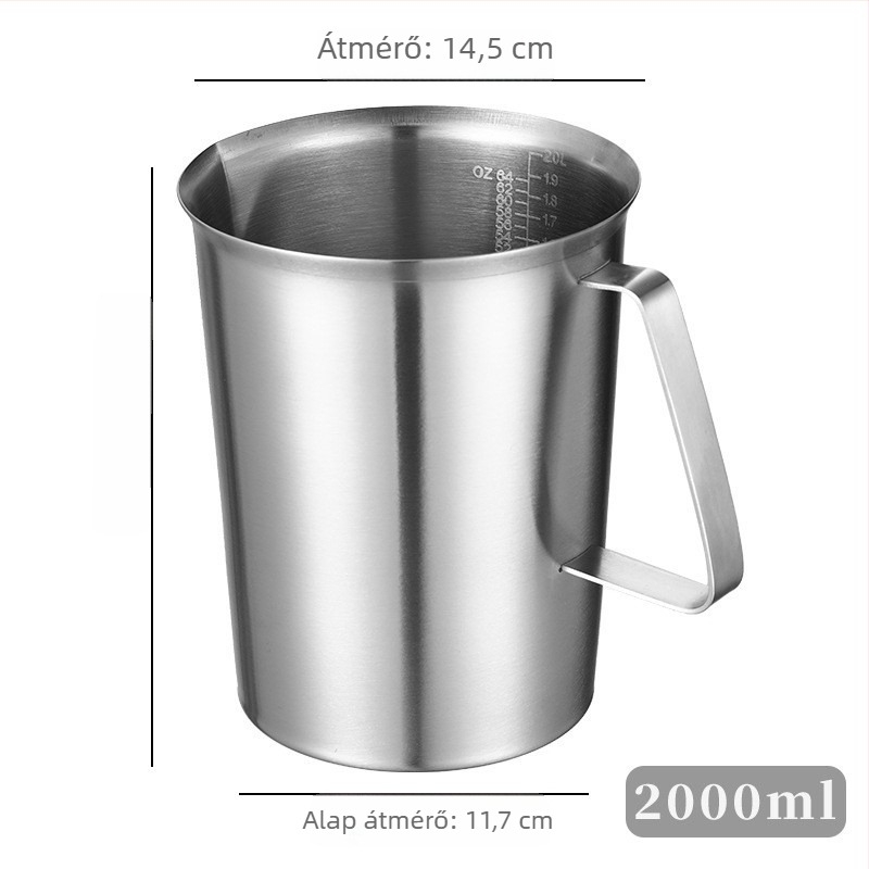 Rozsdamentes acél mérőedény skálával, 500 ml