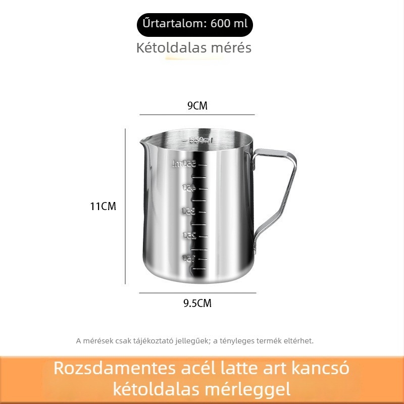 Rozsdamentes acél mérőedény skálával, 500 ml