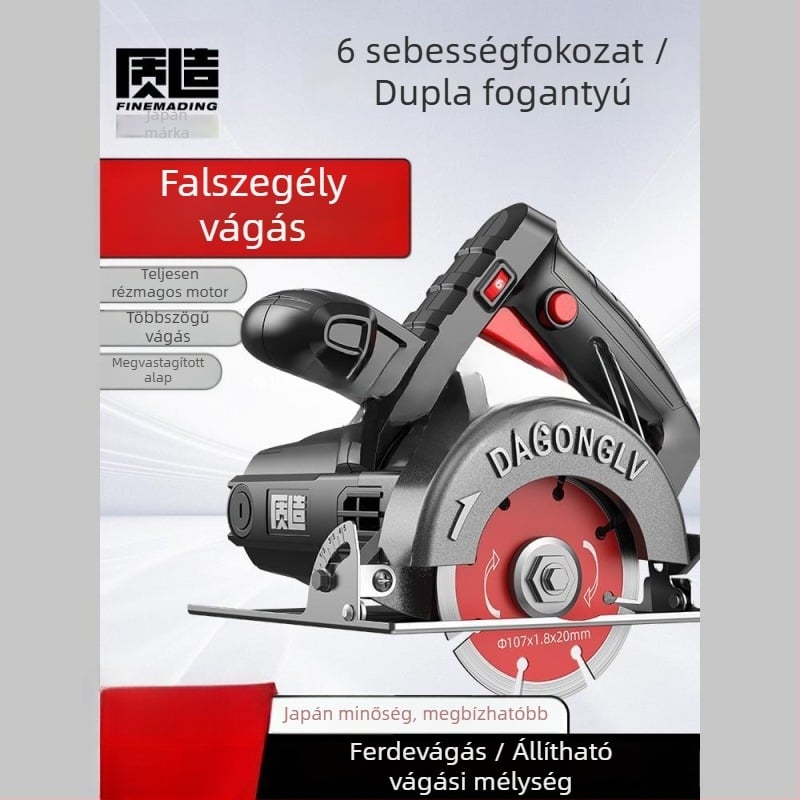 Sebességszabályozható vágóeszköz faipari felhasználásra, hordozható hornyoló készülék csempe, kő és fém számára, márvány elektromos fűrész gyors vágáshoz