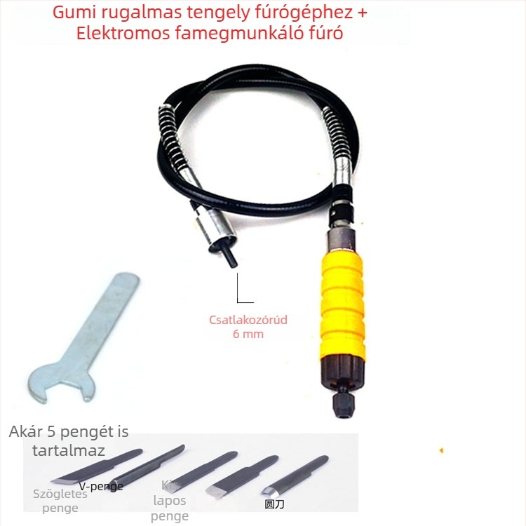 Rugalmas tengellyel működő elektromos csiszoló és fúró, átalakítható függő csiszolóvá; gravíró gép; jáde- és fa faragó eszközök; gyökérfaragó eszközök; faragó kés és daltok