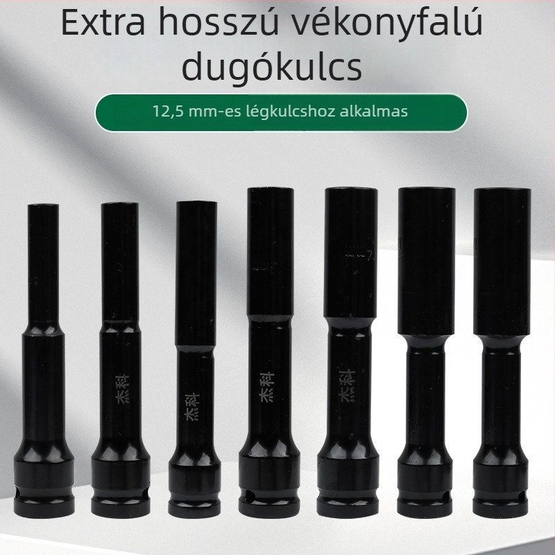 Jayco elektromos kulcs, vékony falú soke, hosszabbító fej, 1/2 hüvelykes hajtás, 6/7/8 mm