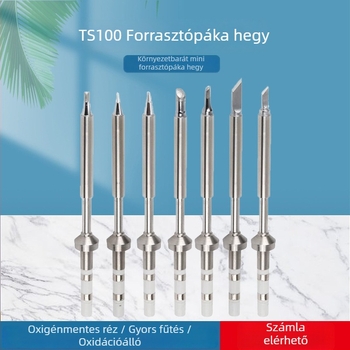 Gust Hordozható TS100-forrasztóvas állandó hőmérséklettel – 101-es csúcsok készlet: kés alakú csúcs, patkó alakú csúcs és hegyes csúcs