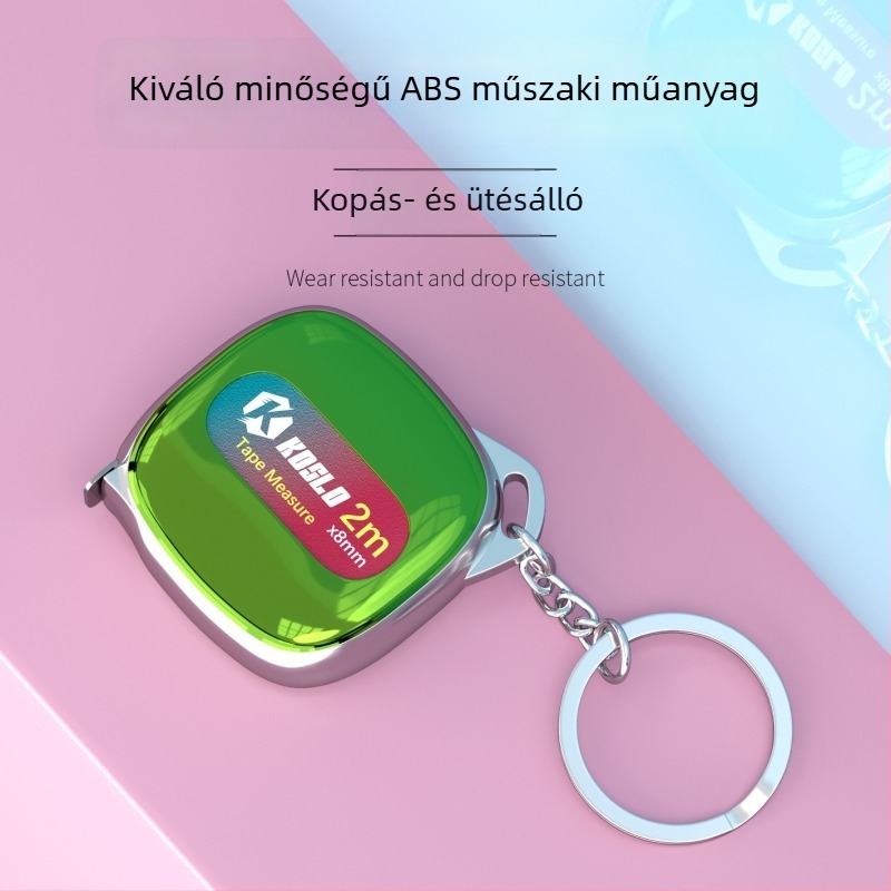Személyre szabott ajándék: 2 m-es mini mérőszalag ABS házzal, hordozható acél mérőszalag, divatos