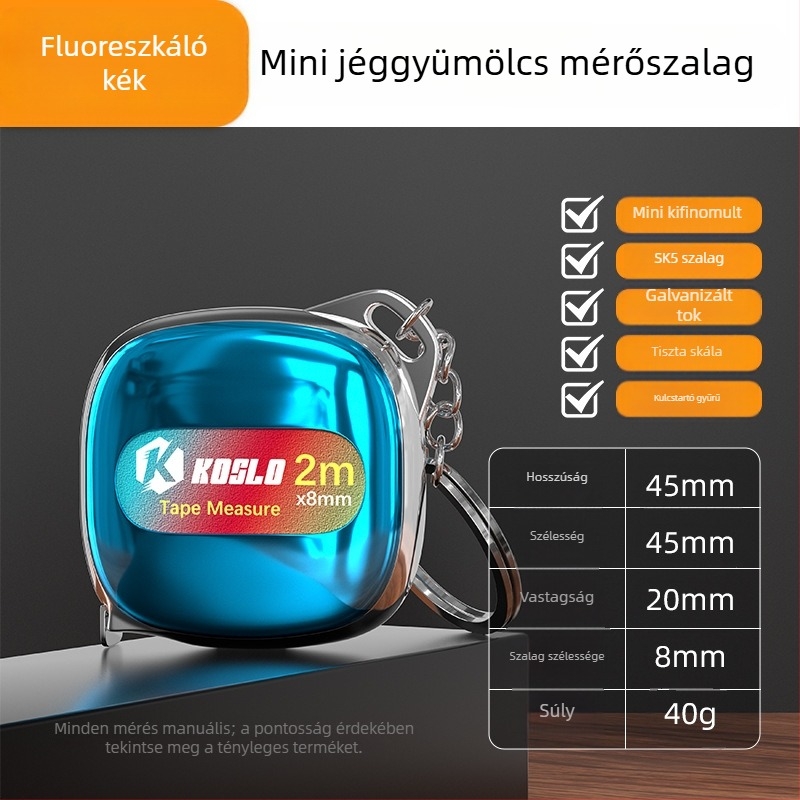 Személyre szabott ajándék: 2 m-es mini mérőszalag ABS házzal, hordozható acél mérőszalag, divatos