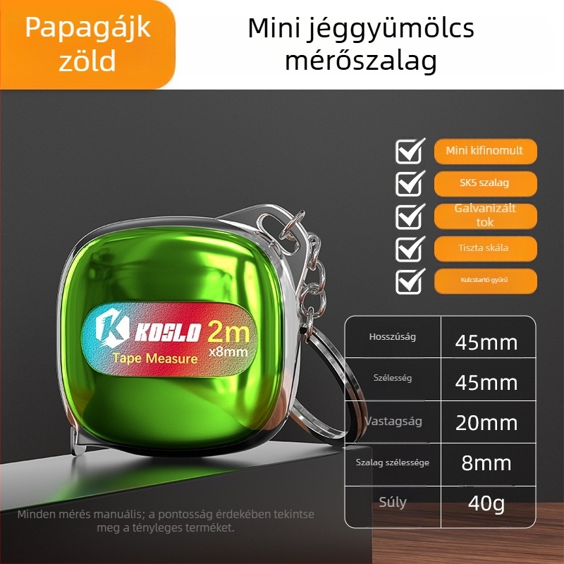 Személyre szabott ajándék: 2 m-es mini mérőszalag ABS házzal, hordozható acél mérőszalag, divatos