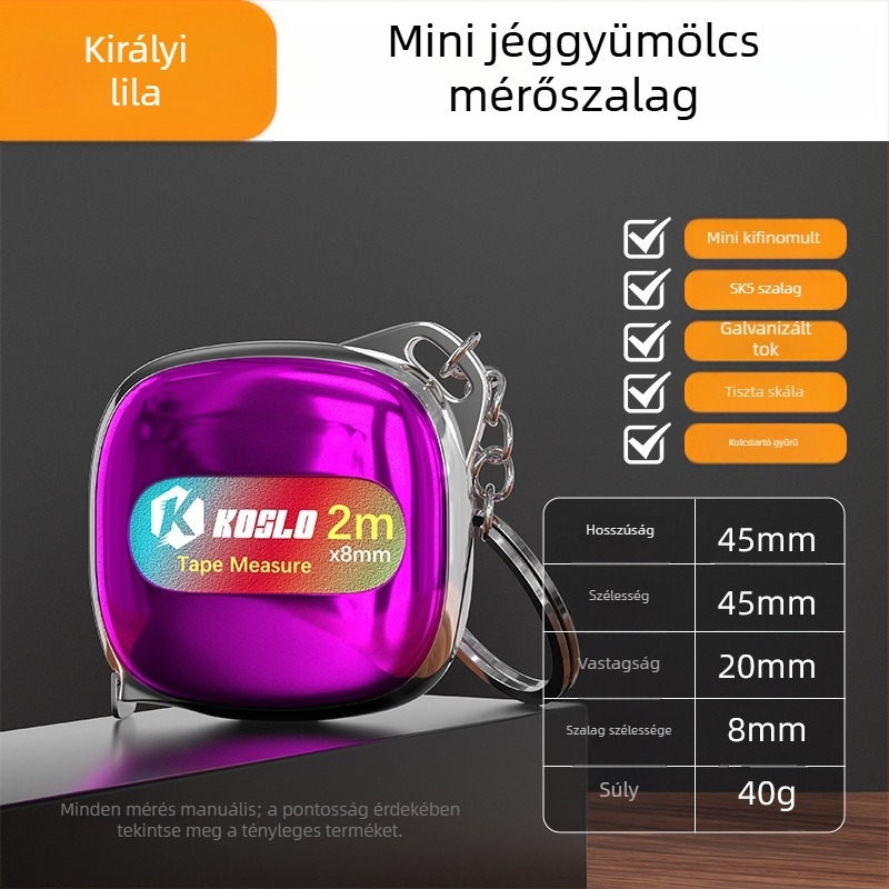 Személyre szabott ajándék: 2 m-es mini mérőszalag ABS házzal, hordozható acél mérőszalag, divatos