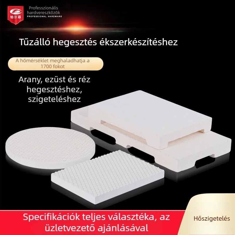 Kvarcból készült négyszögletes, hatszárú lábú hőálló tégla magas hőmérsékletű hegesztőlemezhez, ékszerészeti feldolgozáshoz és aranyozó eszközökhöz