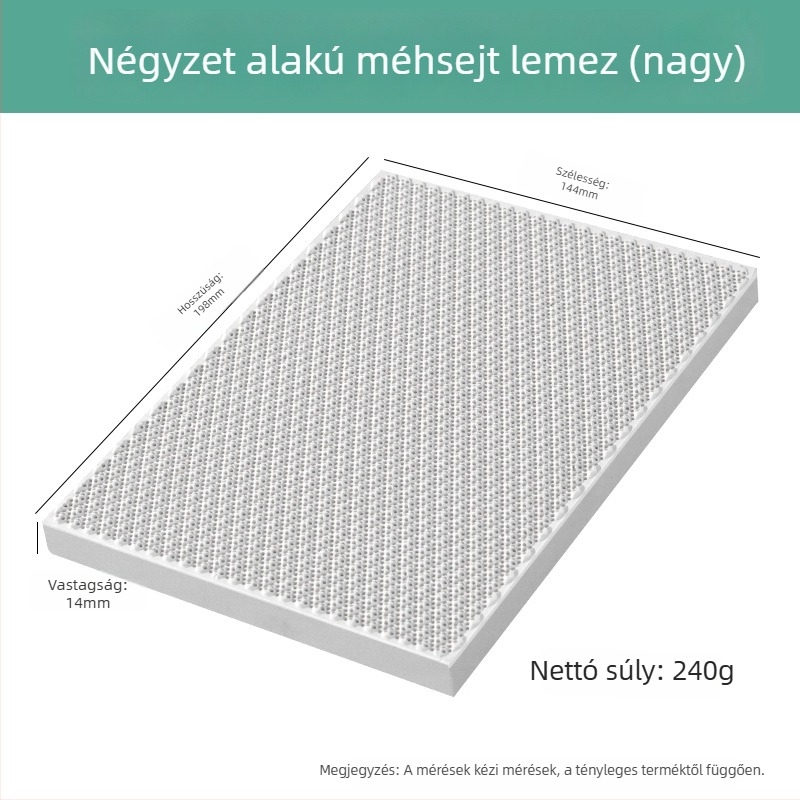 Kvarcból készült négyszögletes, hatszárú lábú hőálló tégla magas hőmérsékletű hegesztőlemezhez, ékszerészeti feldolgozáshoz és aranyozó eszközökhöz