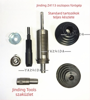 Jinding 13-állású asztali fúró Z4113 Kiegészítők: Spring Cover, Belt Pulley, Gear Shaft, Spindle Sleeve, Spline Sleeve, Handle, Workbench