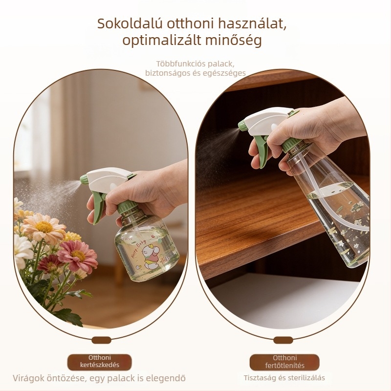 Több kapacitású permetezőflakon állítható fejjel, háztartási tisztításra és növények öntözésére