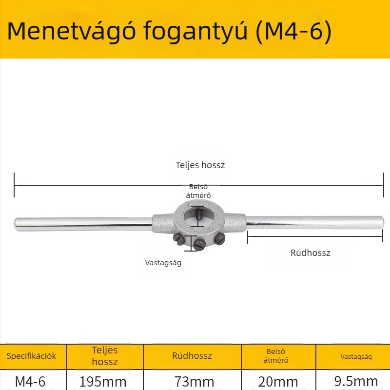 Ötvözött acél menetfúró fogó metrikus menethez