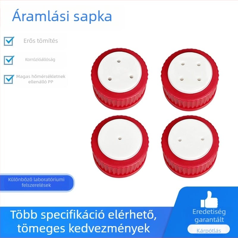 GL45 sapka mozgó fázisú oldószeres üveghez; PTFE sapka Schott reagensüveghez