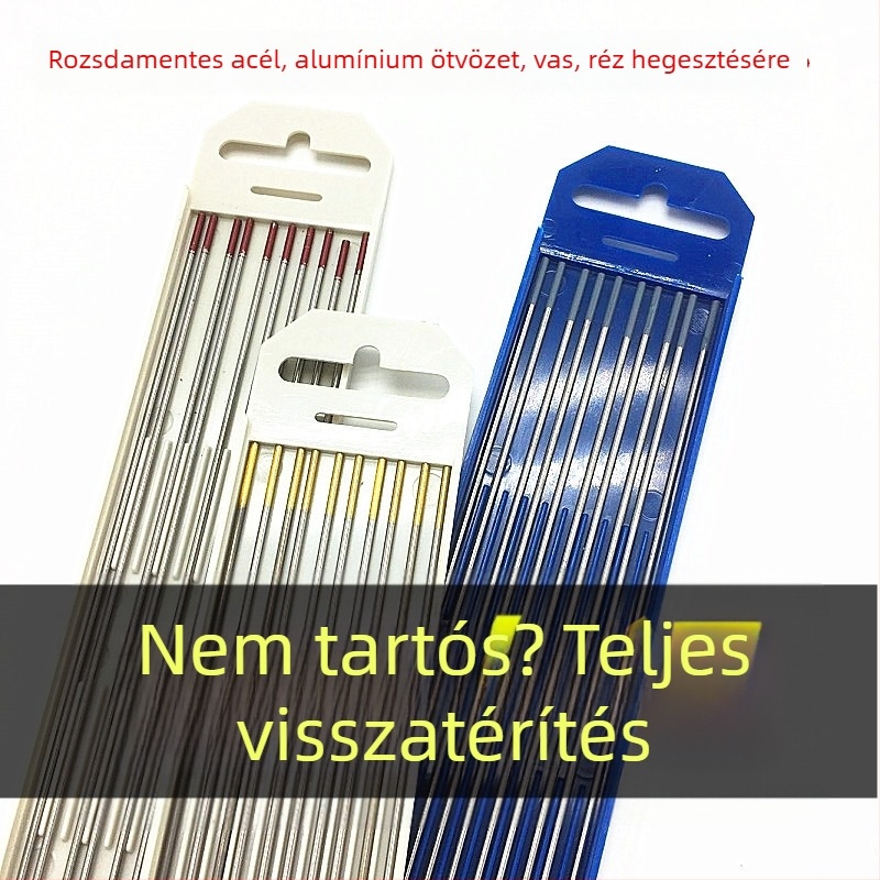 Rozsdamentes acél volfrámtű elektróda vörös fej, hegesztő berendezés, 1,6 mm elektróda, TIG ívpisztoly 2,0/2,4 mm