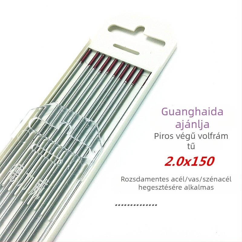 Rozsdamentes acél volfrámtű elektróda vörös fej, hegesztő berendezés, 1,6 mm elektróda, TIG ívpisztoly 2,0/2,4 mm