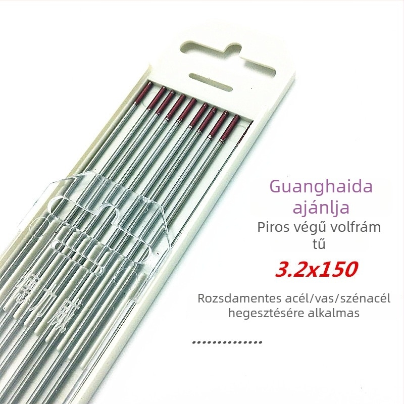 Rozsdamentes acél volfrámtű elektróda vörös fej, hegesztő berendezés, 1,6 mm elektróda, TIG ívpisztoly 2,0/2,4 mm