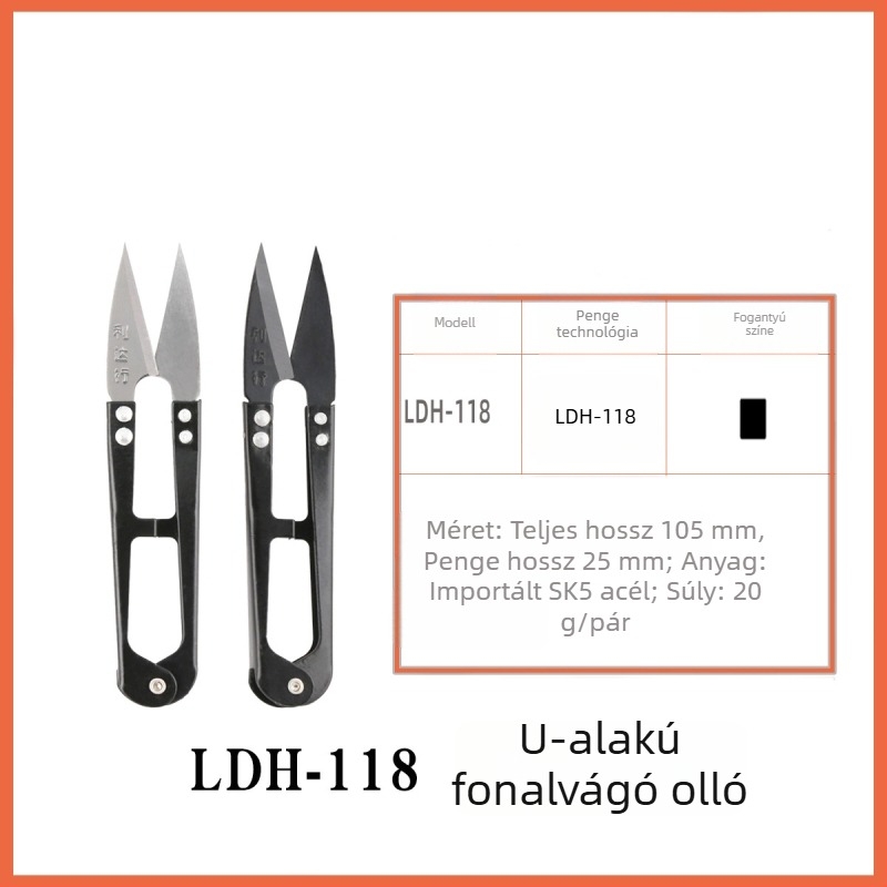 LDH-118W/LDH-118B fonal olló, U-formájú rugós olló, kis olló