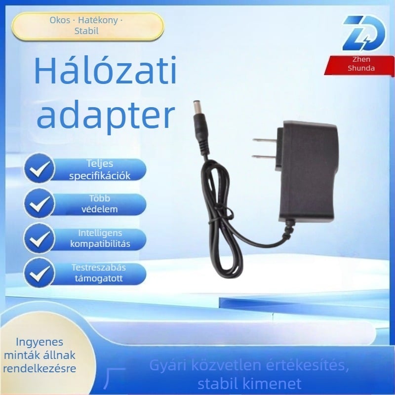 5V/6V/9V/12V tápegysítő adapter megfigyelésre, Bluetooth hangszóró, router és manikűr gép - amerikai szabványú kapcsoló táp