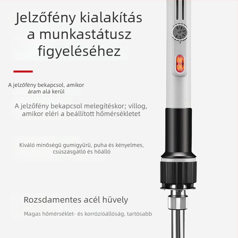 Yellow Flower nagy teljesítményű elektromos forrasztópáka, állítható hőmérséklet, forrasztópisztoly és cserélhető hegyek: hegyes, lapos és ferde fej — 100W/150W/200W